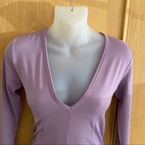 Free People • Plunging Neckline Thong Bodysuit in Lavender - Picture 3 of 11